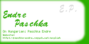 endre paschka business card